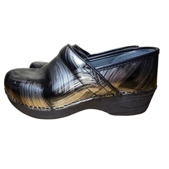Dansko Pro XP 2.0 Leather Clogs Black Silver Nursing Work Shoes Size Women 6.5 - Picture 1 of 8